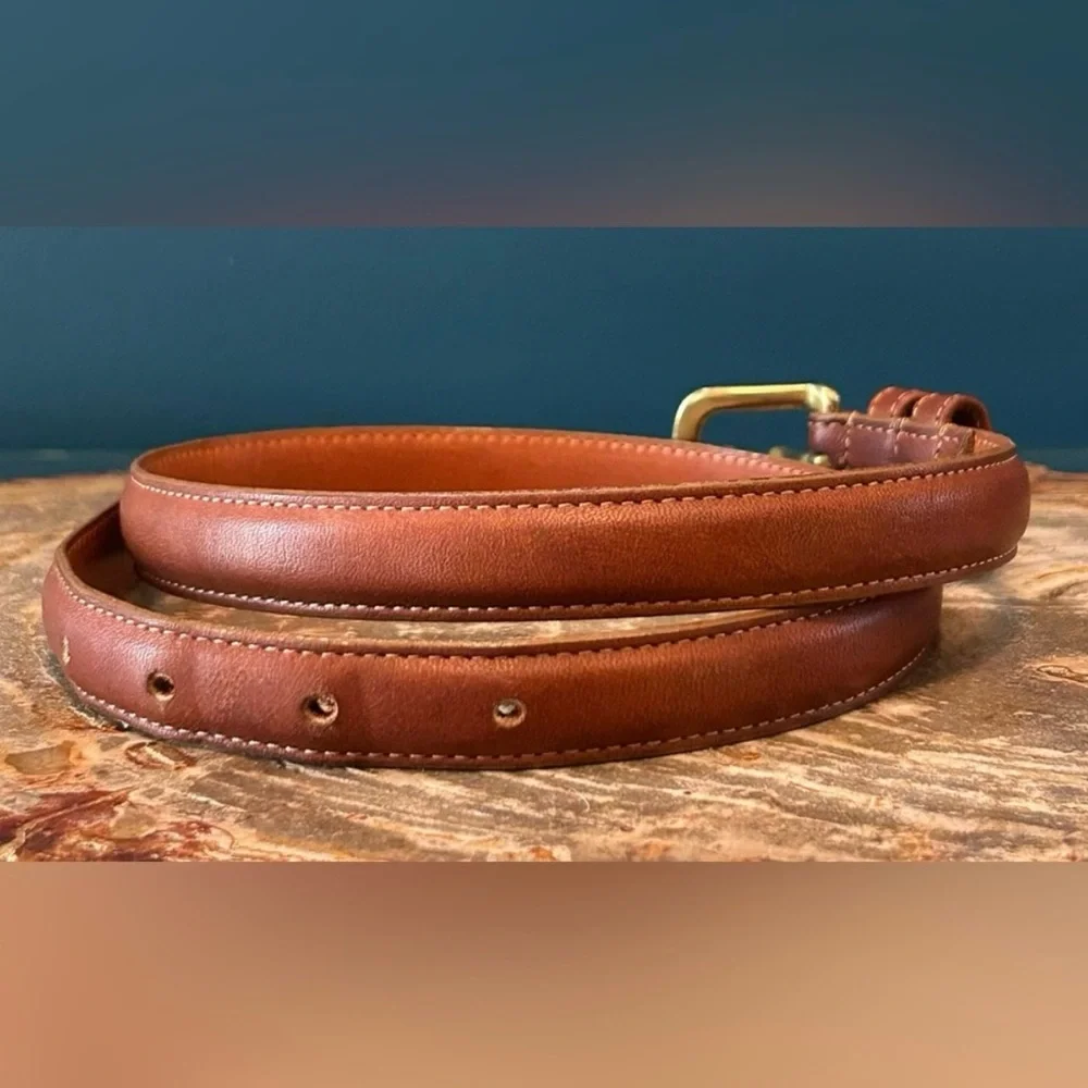 Vintage Coach British Tan Leather Belt Brass Buckle 2800 EUC - Picture 2 of 9